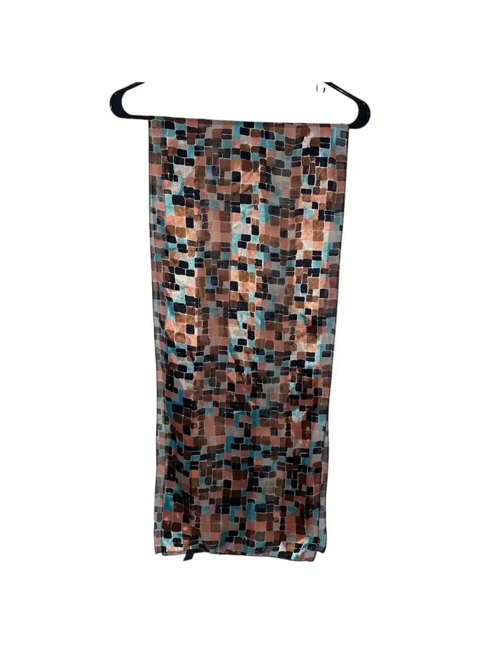 Silky Artsy Scarf Light Weight Satin Multicolored Wrap Glam Neck Scarf 13X59